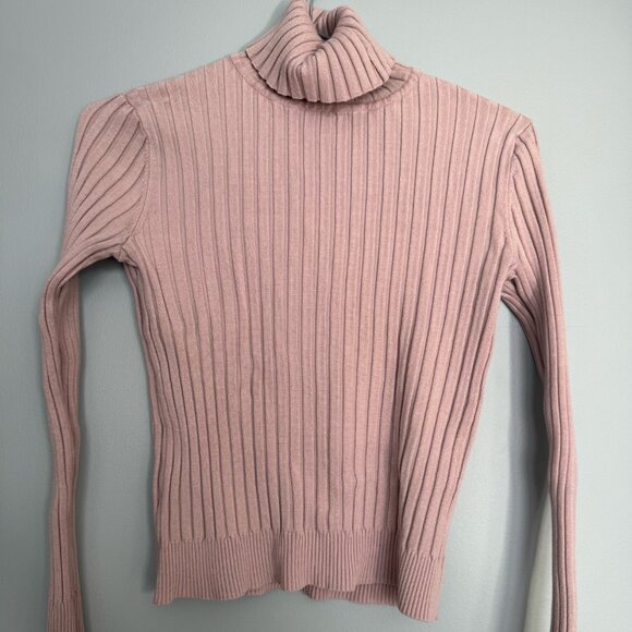 Pink Turtle Neck Long Sleeve Shirt - Picture 2 of 2